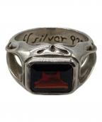 Freestyleフリースタイル）の古着「ガーネットリング　FSR554-GA」｜シルバー×レッド