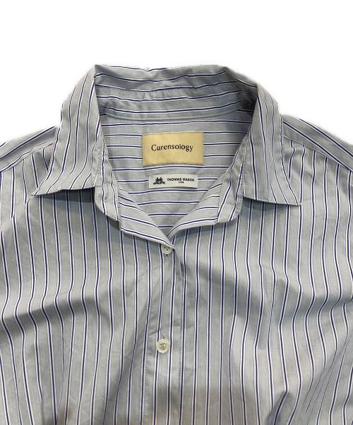 Curensology（カレンソロジー）Curensology (カレンソロジー) ストライプシャツワンピース　CL109008ER ブルー サイズ:38の古着・服飾アイテム