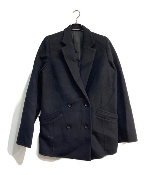 her（ハー）her (ハー) カシミヤブレンドオーバージャケット　7044103 ネイビー サイズ:Freeの古着・服飾アイテム