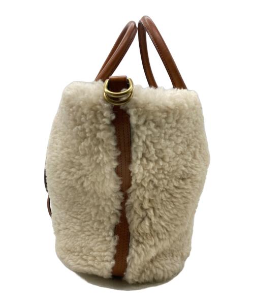 POLO RALPH LAUREN（ポロ・ラルフローレン）POLO RALPH LAUREN (ポロ・ラルフローレン) BELLPORT TOTE アイボリー×ブラウンの古着・服飾アイテム