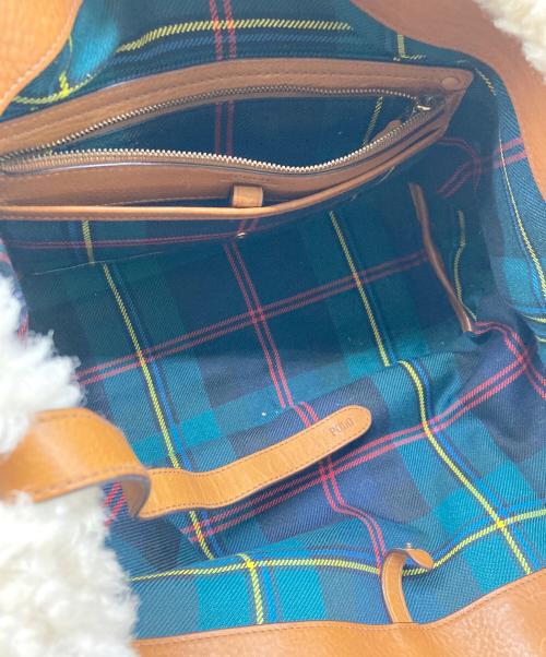 POLO RALPH LAUREN（ポロ・ラルフローレン）POLO RALPH LAUREN (ポロ・ラルフローレン) BELLPORT TOTE アイボリー×ブラウンの古着・服飾アイテム