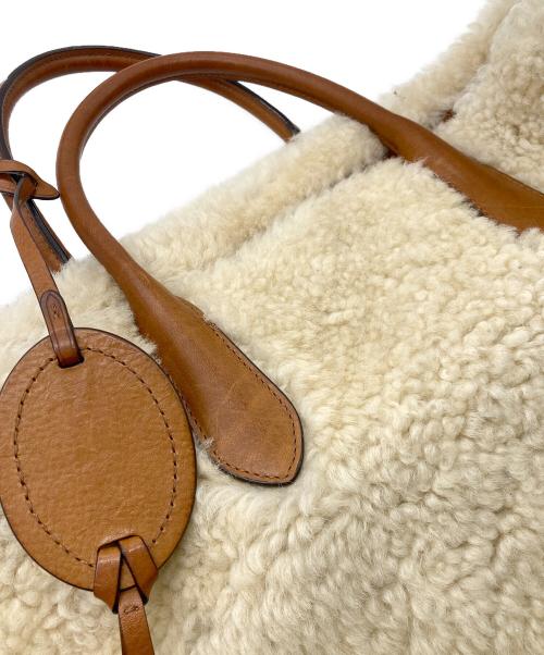 POLO RALPH LAUREN（ポロ・ラルフローレン）POLO RALPH LAUREN (ポロ・ラルフローレン) BELLPORT TOTE アイボリー×ブラウンの古着・服飾アイテム