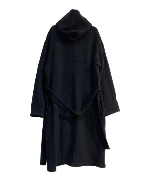 ATON（エイトン）ATON (エイトン) レザーポケットフードガウンコート ブラック サイズ:Freeの古着・服飾アイテム
