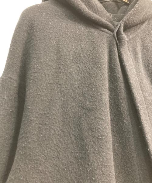 ATON（エイトン）ATON (エイトン) レザーポケットフードガウンコート ブラック サイズ:Freeの古着・服飾アイテム