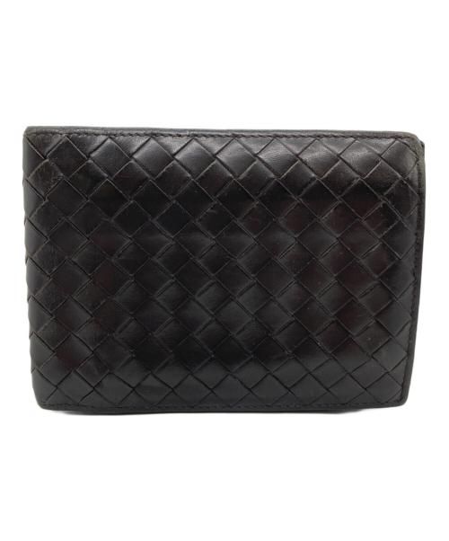 BOTTEGA VENETA（ボッテガベネタ）BOTTEGA VENETA (ボッテガベネタ) イントレチャート二つ折り財布　113112V4651 ブラウンの古着・服飾アイテム