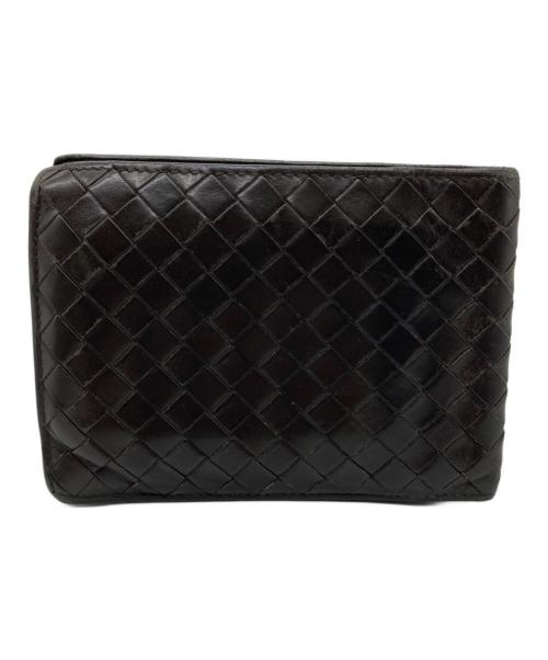 BOTTEGA VENETA（ボッテガベネタ）BOTTEGA VENETA (ボッテガベネタ) イントレチャート二つ折り財布　113112V4651 ブラウンの古着・服飾アイテム