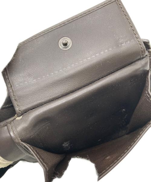 BOTTEGA VENETA（ボッテガベネタ）BOTTEGA VENETA (ボッテガベネタ) イントレチャート二つ折り財布　113112V4651 ブラウンの古着・服飾アイテム