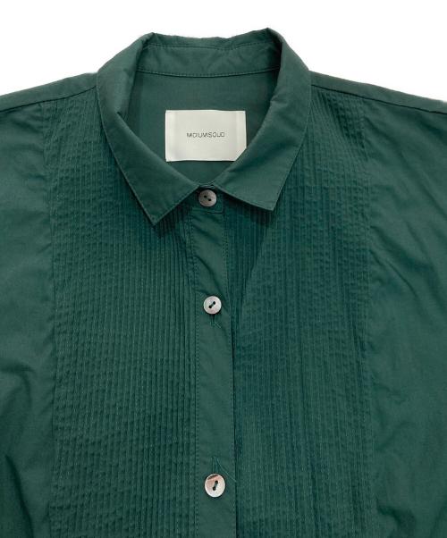 MIDIUMISOLID（ミディウミソリッド）MIDIUMISOLID (ミディウミソリッド) コットン ピンタックワイドシャツ グリーン サイズ:Freeの古着・服飾アイテム