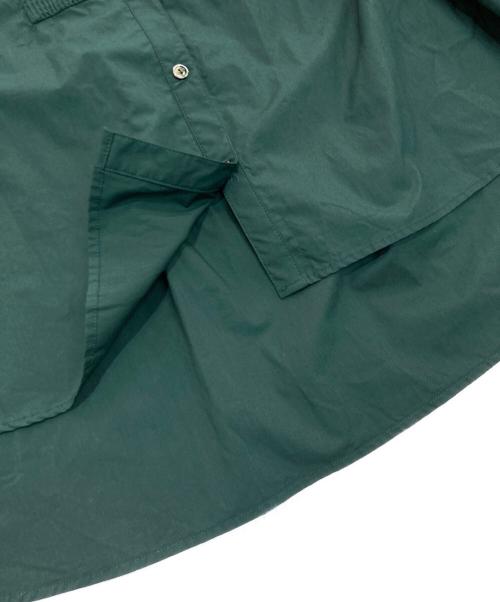 MIDIUMISOLID（ミディウミソリッド）MIDIUMISOLID (ミディウミソリッド) コットン ピンタックワイドシャツ グリーン サイズ:Freeの古着・服飾アイテム