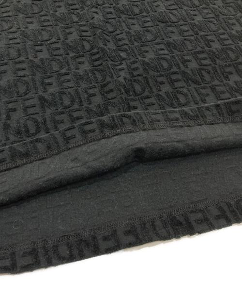 FENDI（フェンディ）FENDI (フェンディ) パイル地ロゴノースリーブカットソー　7D-421 ブラック サイズ:40の古着・服飾アイテム