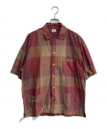 C.P COMPANY（シーピーカンパニー）の古着「チェック半袖シャツ　イタリア製」｜レッド×ブラウン