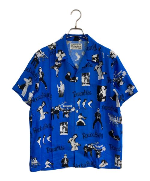 WACKO MARIA（ワコマリア）WACKO MARIA (ワコマリア) ROCKABILLY HAWAIIAN SHIRT S/S　17SS ブルー サイズ:Lの古着・服飾アイテム