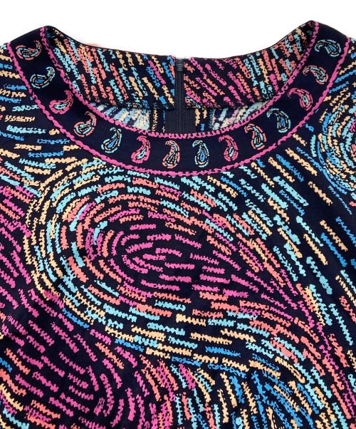 LEONARD（レオナール）LEONARD (レオナール) 半袖総柄カットソー　0339610 ネイビー×ピンク サイズ:42の古着・服飾アイテム