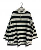 COGTHEBIGSMOKEコグザビッグスモーク）の古着「IVY RUGBY JERSEY　9101-156-915-1」｜ホワイト×ブラック