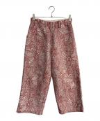 plantationプランテーション）の古着「サシコフラワージャガードパンツ　PL03FF160」｜レッド
