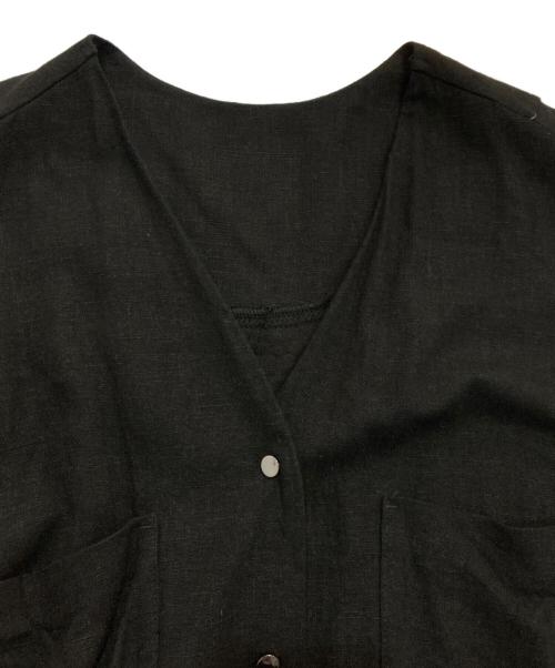 Ayane（アヤネ）ayane (アヤネ) レーヨン麻タックシャツ　832613 ブラック サイズ:38の古着・服飾アイテム