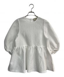 UNITED ARROWS TOKYO（ユナイテッドアローズトウキョウ）の古着「ジャカード ペプラム ブラウス　1521-215-1536」｜ホワイト