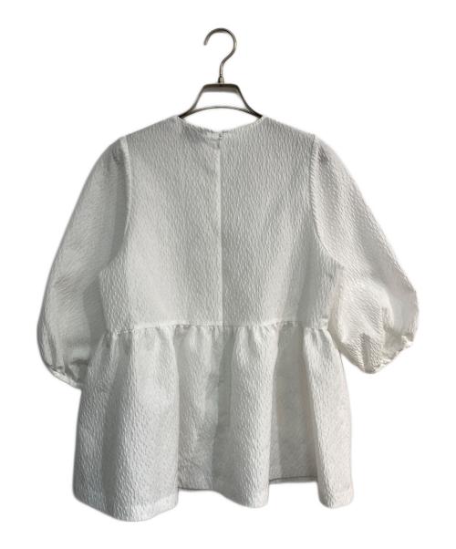 UNITED ARROWS TOKYO（ユナイテッドアローズトウキョウ）UNITED ARROWS TOKYO (ユナイテッドアローズトウキョウ) ジャカード ペプラム ブラウス　1521-215-1536 ホワイト サイズ:38の古着・服飾アイテム