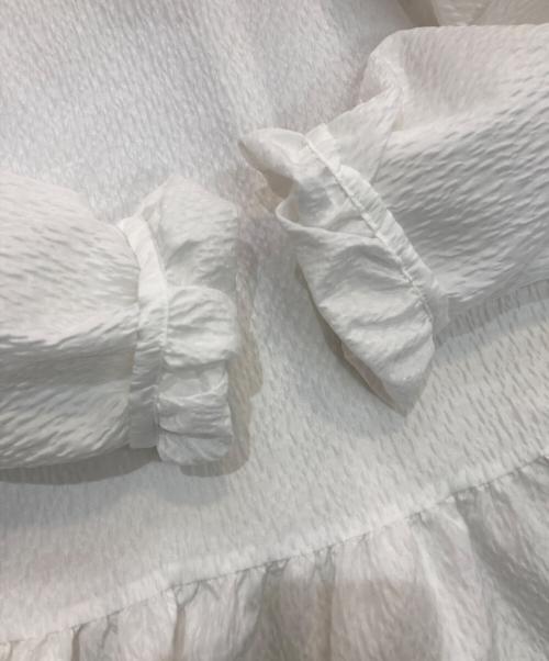 UNITED ARROWS TOKYO（ユナイテッドアローズトウキョウ）UNITED ARROWS TOKYO (ユナイテッドアローズトウキョウ) ジャカード ペプラム ブラウス　1521-215-1536 ホワイト サイズ:38の古着・服飾アイテム