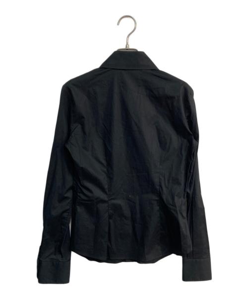 Vivienne Westwood（ヴィヴィアンウエストウッド）Vivienne Westwood (ヴィヴィアンウエストウッド) オーブ刺繍ロングスリーブシャツ　12-01-881020 ブラック サイズ:40の古着・服飾アイテム