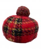 Vivienne Westwoodヴィヴィアンウエストウッド）の古着「オーブワッペンチェック柄アンゴラベレー帽」｜レッド×イエロー