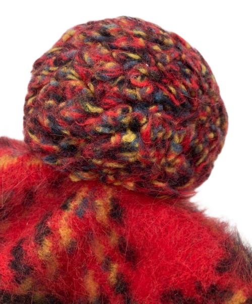 Vivienne Westwood（ヴィヴィアンウエストウッド）Vivienne Westwood (ヴィヴィアンウエストウッド) オーブワッペンチェック柄アンゴラベレー帽 レッド×イエロー サイズ:Mの古着・服飾アイテム