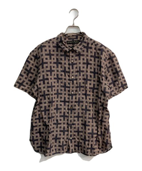 唐長（カラチョウ）唐長 (カラチョウ) PAIKAJI (パイカジ) Short-sleeve shirts ブラウン×ブラック サイズ:Lの古着・服飾アイテム