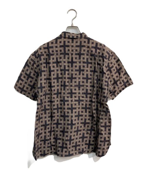 唐長（カラチョウ）唐長 (カラチョウ) PAIKAJI (パイカジ) Short-sleeve shirts ブラウン×ブラック サイズ:Lの古着・服飾アイテム