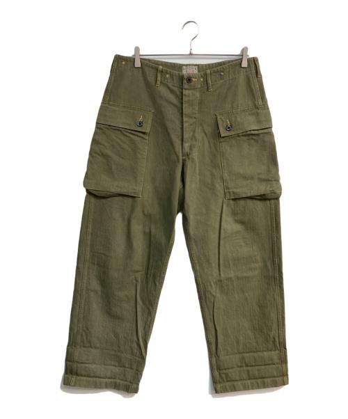 BUZZ RICKSON'S（バズリクソンズ）BUZZ RICKSON'S (バズリクソンズ) U.S.MARINE CORPS HERRINGBONE PANTS　U.S.M.C. M-1944 復刻モデル　BR42340 カーキ サイズ:36の古着・服飾アイテム