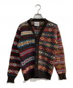 BEAMS PLUS×Jamieson'sビームスプラス×ジャミーソンズ）の古着「フェアアイル柄カーディガン」｜ブラウン