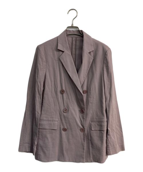 theory luxe（セオリーリュクス）theory luxe (セオリーリュクス) リネン ダブル テーラードジャケット　03-1204101 パープル サイズ:38の古着・服飾アイテム