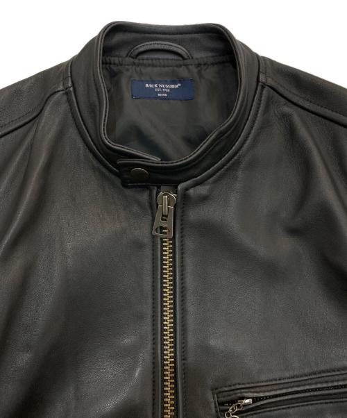 BACK NUMBER（バックナンバー）BACK NUMBER (バックナンバー) リアルレザーシングルジャケット　BN-4216001 ブラック サイズ:Mの古着・服飾アイテム