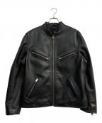 COACHコーチ）の古着「レザー レーサー」｜ブラック