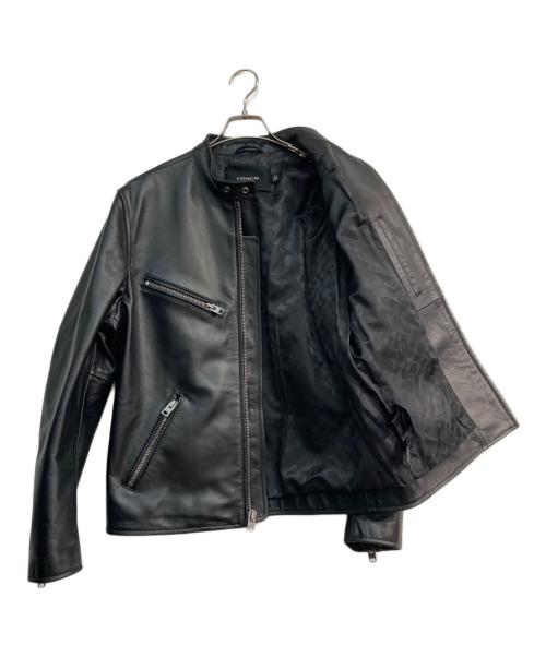 COACH（コーチ）COACH (コーチ) レザー レーサー ブラック サイズ:Mの古着・服飾アイテム