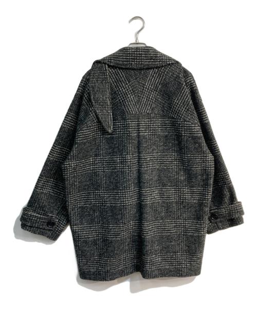 Spick and Span（スピック＆スパン）Spick and Span (スピックアンドスパン) Wスライバーチェックハーフコート　23-020-200-2040-4-0 ブラック×グレー サイズ:36の古着・服飾アイテム