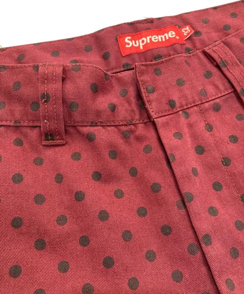 SUPREME（シュプリーム）SUPREME (シュプリーム) Work Pants polka dot レッド サイズ:32の古着・服飾アイテム