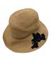 Athena New York（アシーナニューヨーク）の古着「花刺繍ハット」｜ベージュ×ブラック