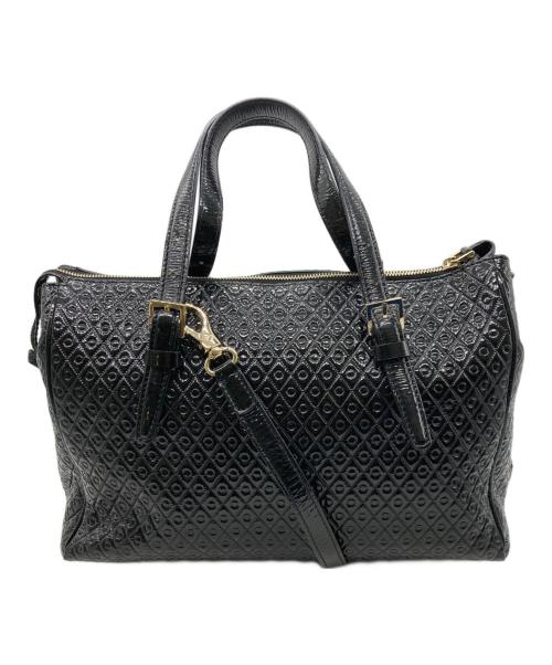 TOD'S（トッズ）TOD'S (トッズ) エナメル2WAYトートバッグ ブラックの古着・服飾アイテム