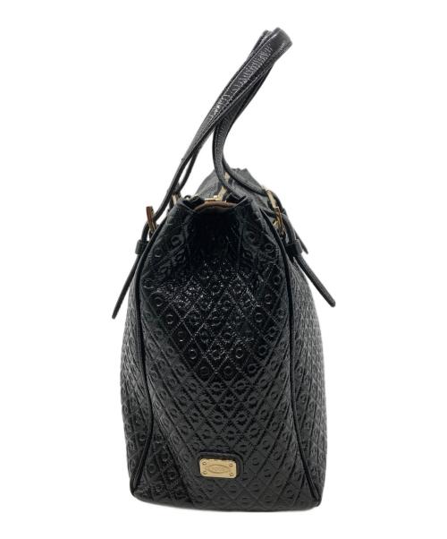 TOD'S（トッズ）TOD'S (トッズ) エナメル2WAYトートバッグ ブラックの古着・服飾アイテム