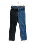 JOHN LAWRENCE SULLIVAN（ジョン ローレンス サリバン）の古着「WASHED DENIM BI-COLOR PANTS　2A029-0320-18」｜インディゴ×グレー