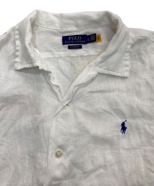POLO RALPH LAUREN（ポロ・ラルフローレン）POLO RALPH LAUREN (ポロ・ラルフローレン) 半袖リネンシャツ ホワイト サイズ:Lの古着・服飾アイテム