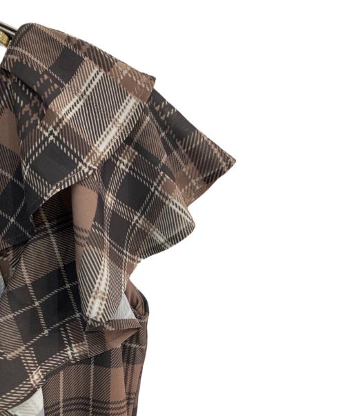 rienda（リエンダ）rienda (リエンダ) シアーパターンイレヘムワンピ　110IA533-0881 ブラウン サイズ:M 未使用品の古着・服飾アイテム