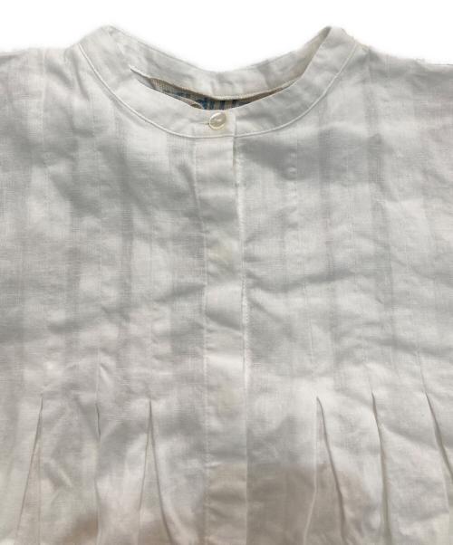 Midi-Umi（ミディウミ）Midi-Umi (ミディウミ) コットンリネン半袖シャツワンピース ホワイト サイズ:Freeの古着・服飾アイテム
