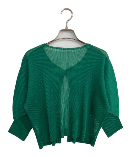 PLEATS PLEASE（プリーツプリーズ）PLEATS PLEASE (プリーツプリーズ) メッシュカーディガン　PP51-F0253 グリーン サイズ:Freeの古着・服飾アイテム