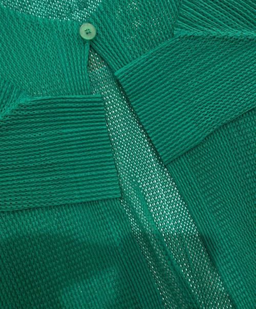 PLEATS PLEASE（プリーツプリーズ）PLEATS PLEASE (プリーツプリーズ) メッシュカーディガン　PP51-F0253 グリーン サイズ:Freeの古着・服飾アイテム
