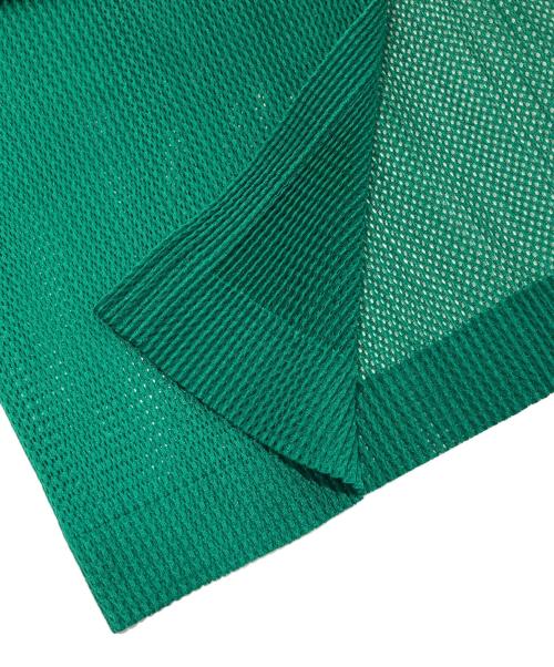PLEATS PLEASE（プリーツプリーズ）PLEATS PLEASE (プリーツプリーズ) メッシュカーディガン　PP51-F0253 グリーン サイズ:Freeの古着・服飾アイテム