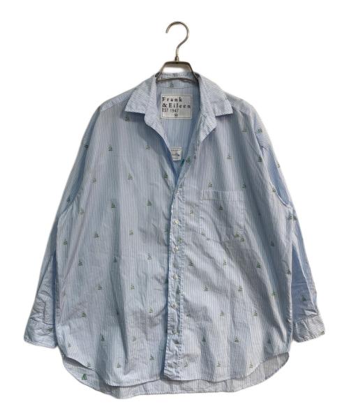 Frank&Eileen（フランクアンドアイリーン）Frank&Eileen (フランクアンドアイリーン) ヨット刺繍ストライプシャツ　SHIRLEY　3910700296 ブルー サイズ:XSの古着・服飾アイテム