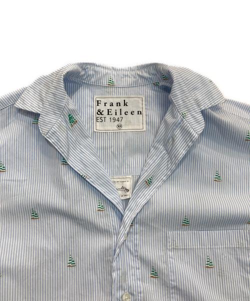 Frank&Eileen（フランクアンドアイリーン）Frank&Eileen (フランクアンドアイリーン) ヨット刺繍ストライプシャツ　SHIRLEY　3910700296 ブルー サイズ:XSの古着・服飾アイテム