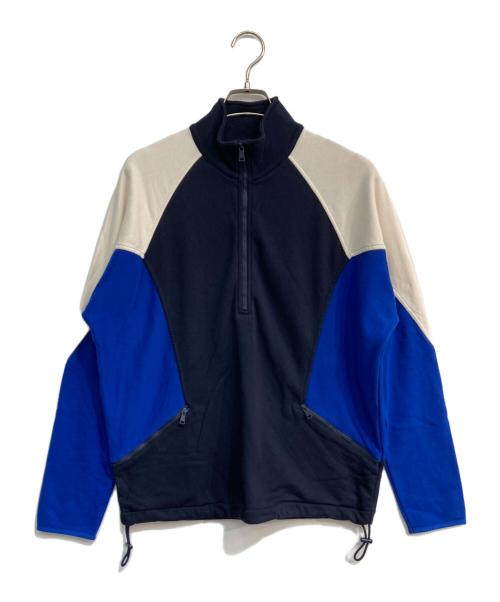 LAUREN RALPH LAUREN（ローレンラルフローレン）LAUREN RALPH LAUREN (ローレンラルフローレン) ハーフジップスウェット ネイビー×ブルー サイズ:Mの古着・服飾アイテム