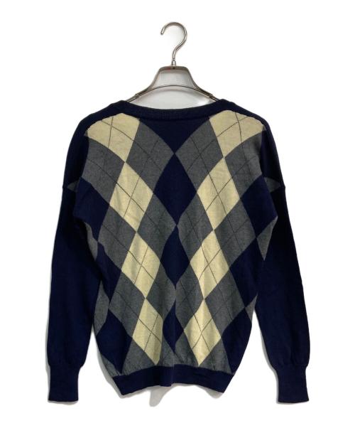 PLAN C（プランシー）Plan C (プランシー) アーガイルウールVネックニット　mvcma01k00fw001 ネイビー サイズ:Freeの古着・服飾アイテム